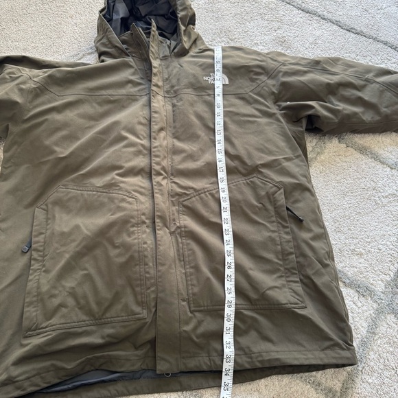 THE NORTH FACE 550 Hyvent Dark Green Parka Jacket inner gray puffer coat XXXL - Picture 11 of 12